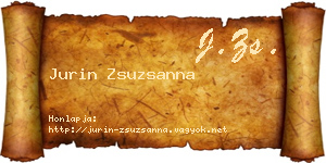 Jurin Zsuzsanna névjegykártya